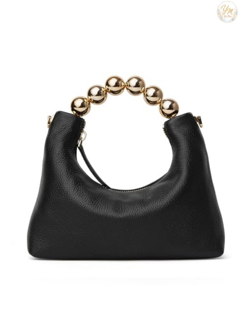 Genuine Cowhide Leather Clutch Purse with Detachable Crossbody Strap Top Handle